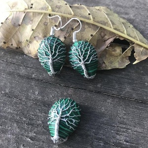 Malachite earrings, crystal earrings, gemstone green stone earrings, simple earrings, dangle square earrings, Mothers Day gift for her mom image 8