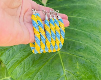 Ship from US, Blue and yellow Ukraine flag bracelet, Seed Bead bracelet, Ukrainian bracelet, Ukraine Jewelry, Ukraine gift, Ukraine