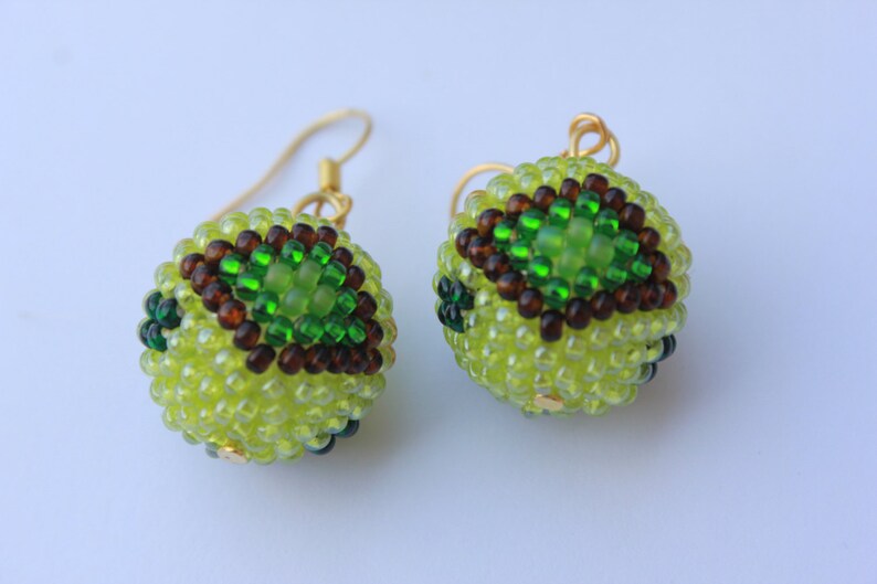 Chartreuse Earrings Apple Green Ball Drop Earringsles Etsy