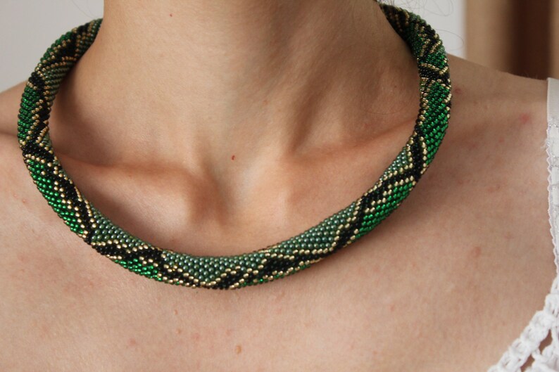Snake Necklace Green Snake Choker Ouroboros Necklace Wild Etsy