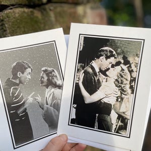 To wspaniałe życie Plakat filmowy Świąteczna kartka z pozdrowieniami w pudełku Vintage Old Fashion Kartka świąteczna Odniesienie do filmu Idealne dni Teraz jest teraz