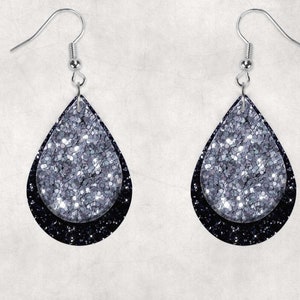 Oakland Faux Glitter Teardrop Layered Ohrringe Digital File
