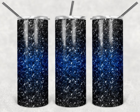 Thin Blue Line Glitter Skinny 20oz Tumbler Digital Design