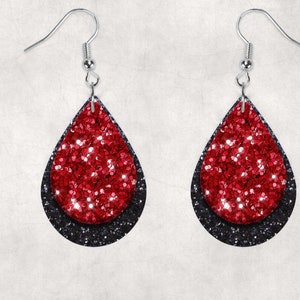 Tampa Faux Glitter Teardrop Layered Ohrringe Digital File