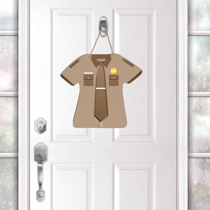 Beige/Tan Police Uniform door hanger sign