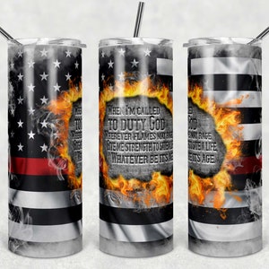 Firefighter Thin Red Line Skinny 30oz Tumbler  Digital Design