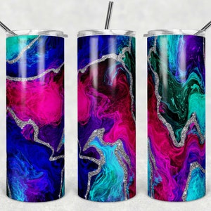 Skinny tumbler Swirl glitter look Digital Design
