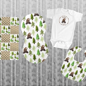 Woodland Bear Baby Sublimation Design Bundle Digital File
