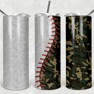 Skinny Tumbler Baseball  Camouflage   Digital Design