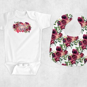 Floral Bib & Body Suit Flower Child Sublimation Design Bundle Digital File