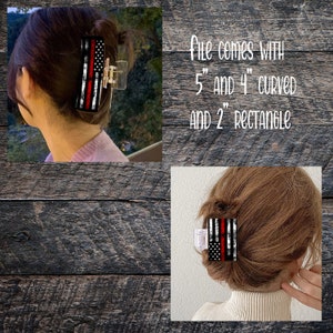 Thin Red Line Hair Clip Digital Design