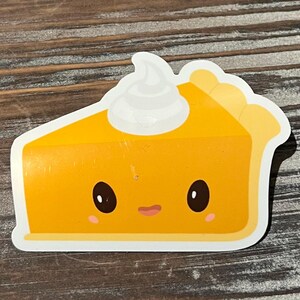 Cute Kawaii Pumpkin Pie Slice Sticker for Laptops, Waterbottles, Notebooks, and Cars
