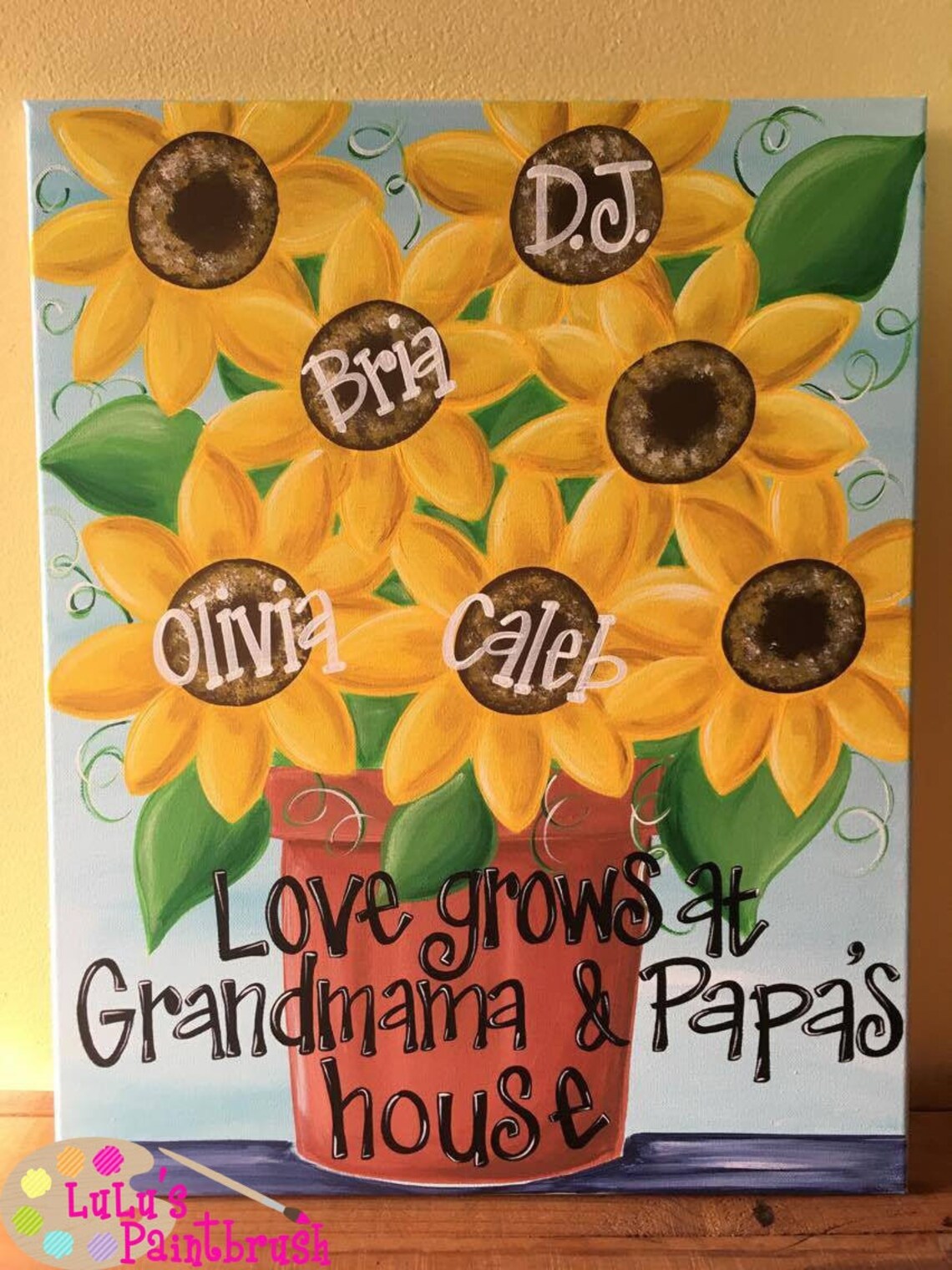 Sunflower Canvas Grandmother Gift Mother Gift Etsy