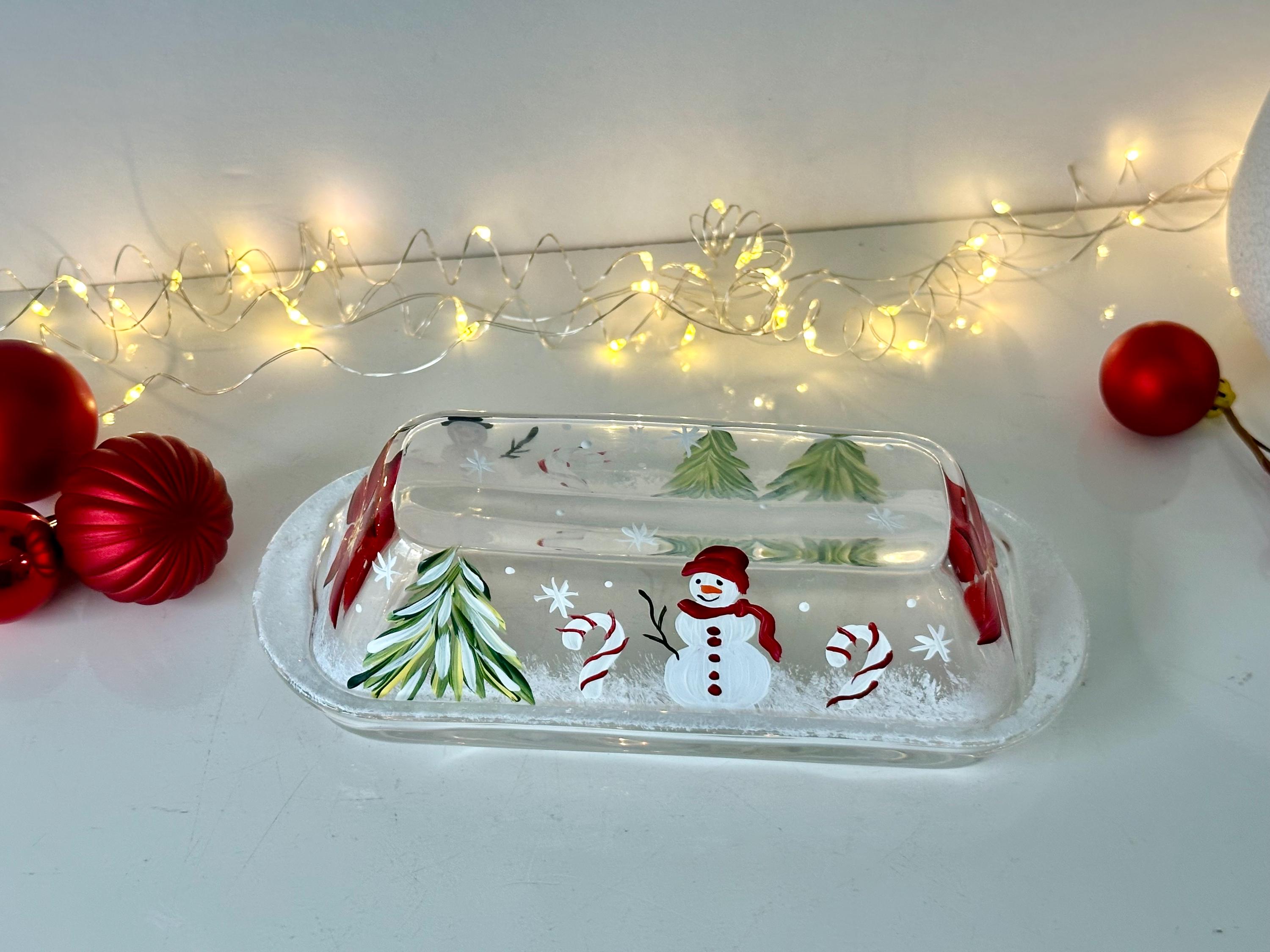 Christmas Gnome Butter Dish With Lid - Ceramic, Dishwasher Safe, Countertop Butter Keeper, Festive Holiday Decor - View #3