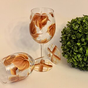 Painted Wine Glasses With Fall Leaves, Wine Goblet, Fall Decor, Gift ...