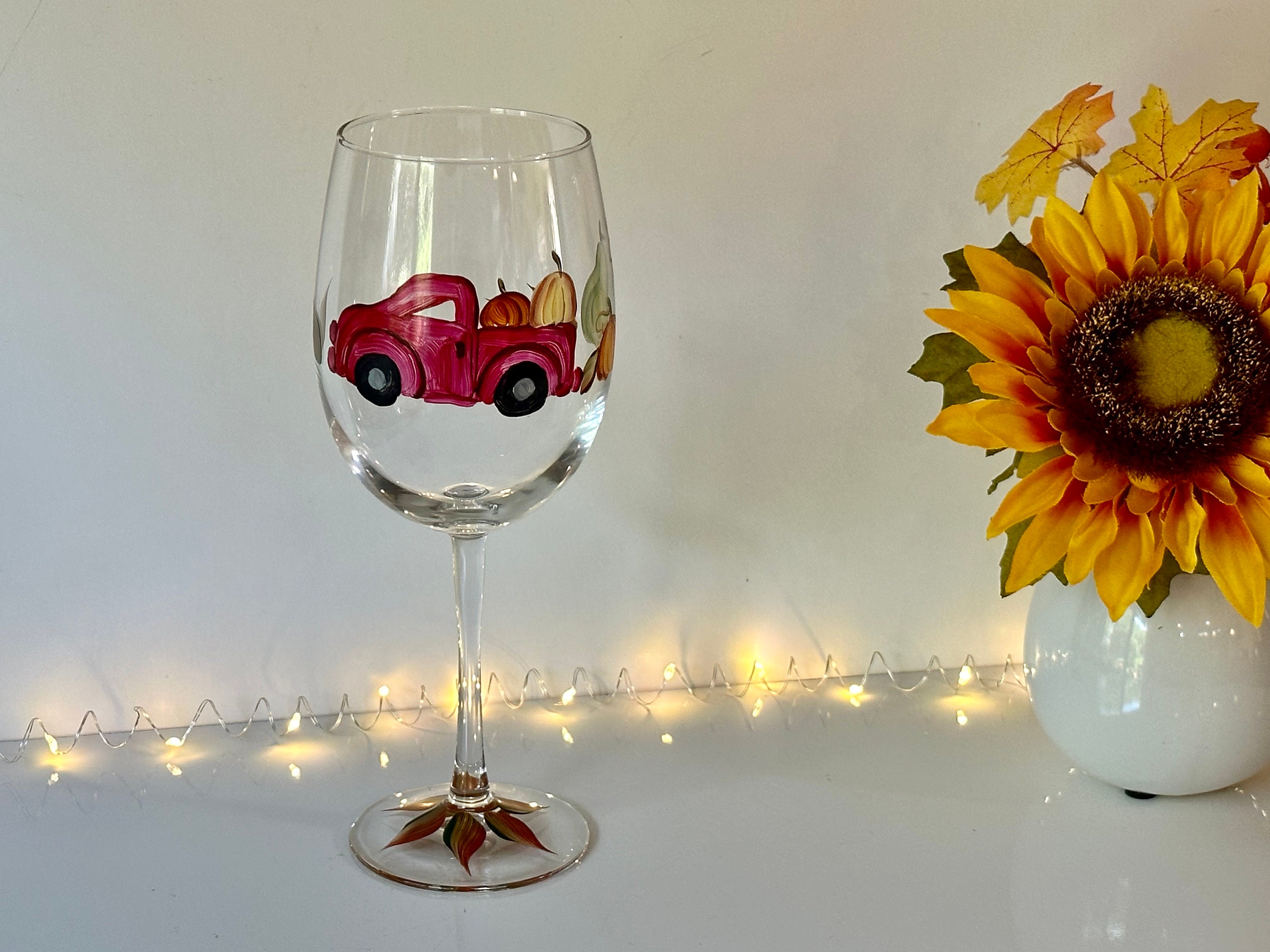 Hand Painted Stem Wine Glass, Boho Elephant Wine Glass, Set of 3, Hand Wash  Only