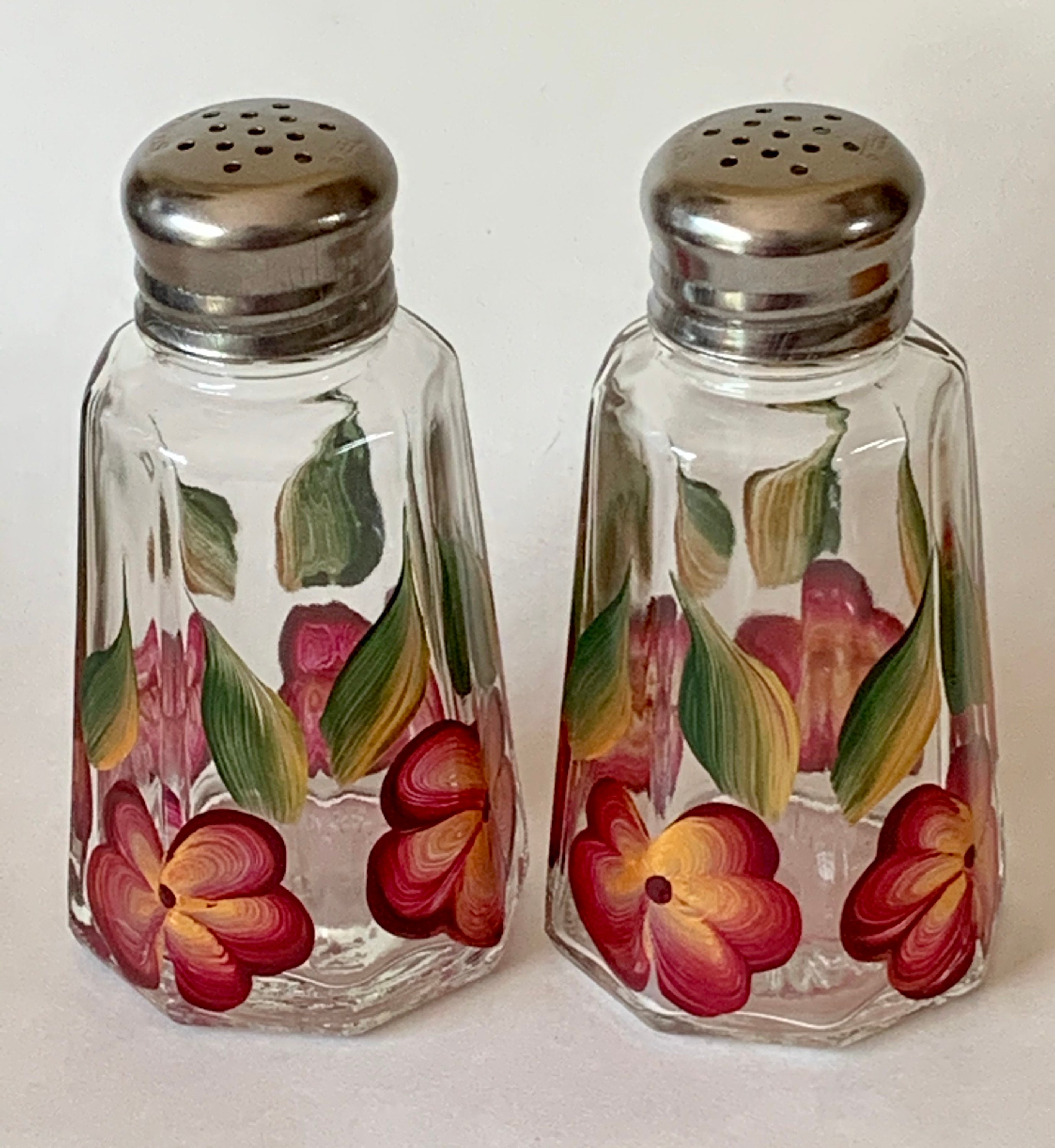 Painted salt and pepper shakers choose from white or burgundy Etsy