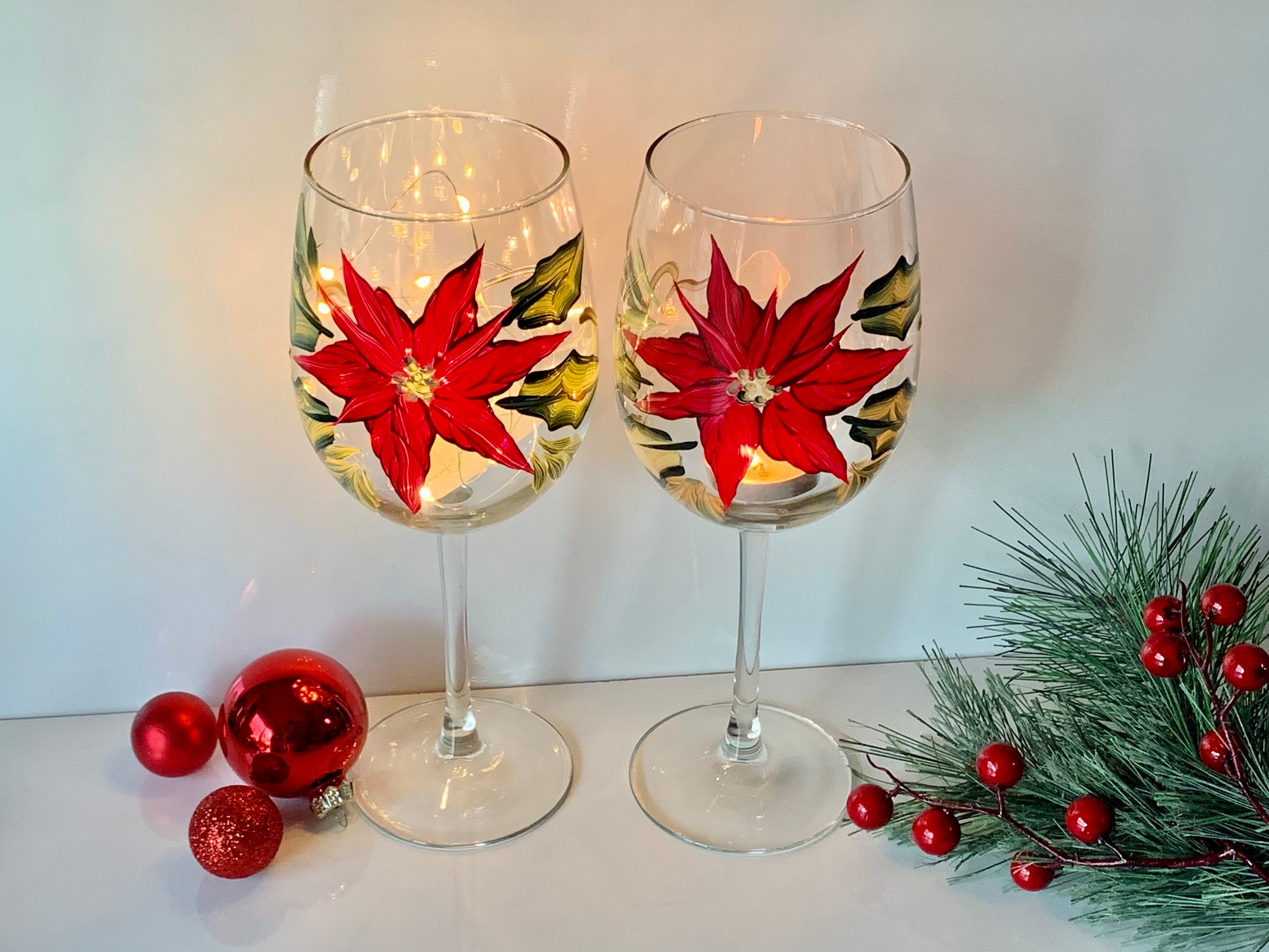 Wine glass christmas sale decoration