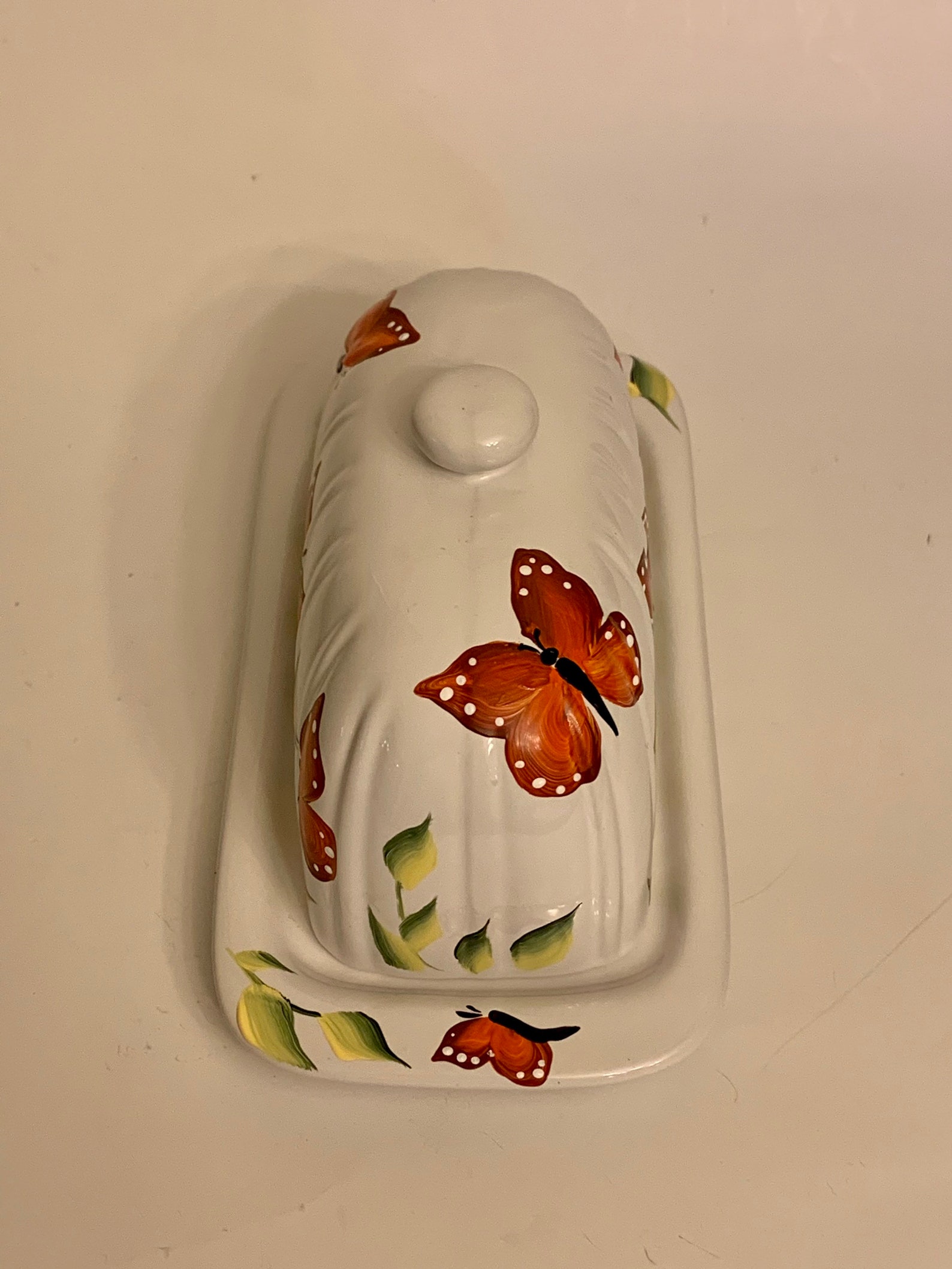 Painted butter dish with monarch butterflies ceramic butter Etsy