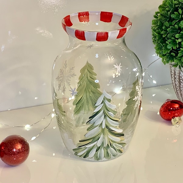 Christmas Vase Etsy