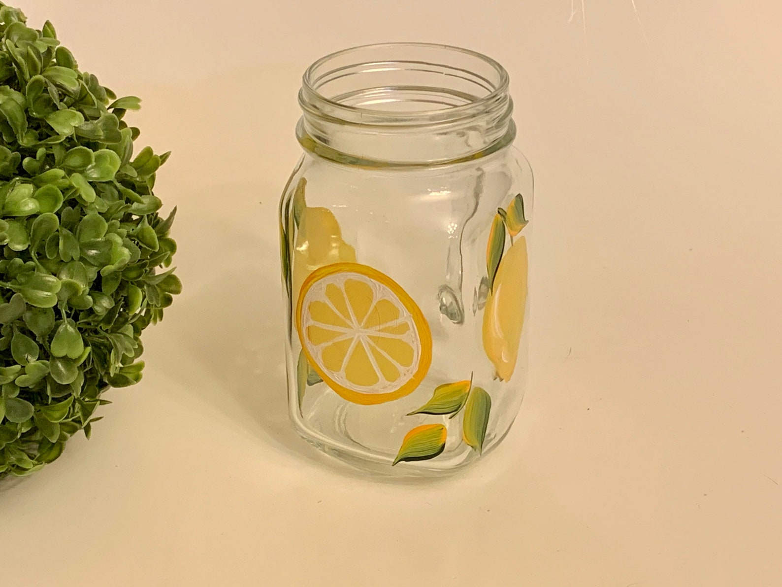 Handpainted Jar With Lemons Lemonade Jar Sangria Jar Drinks Etsy