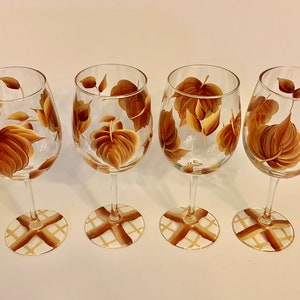 Painted Wine Glasses With Fall Leaves, Wine Goblet, Fall Decor, Gift ...