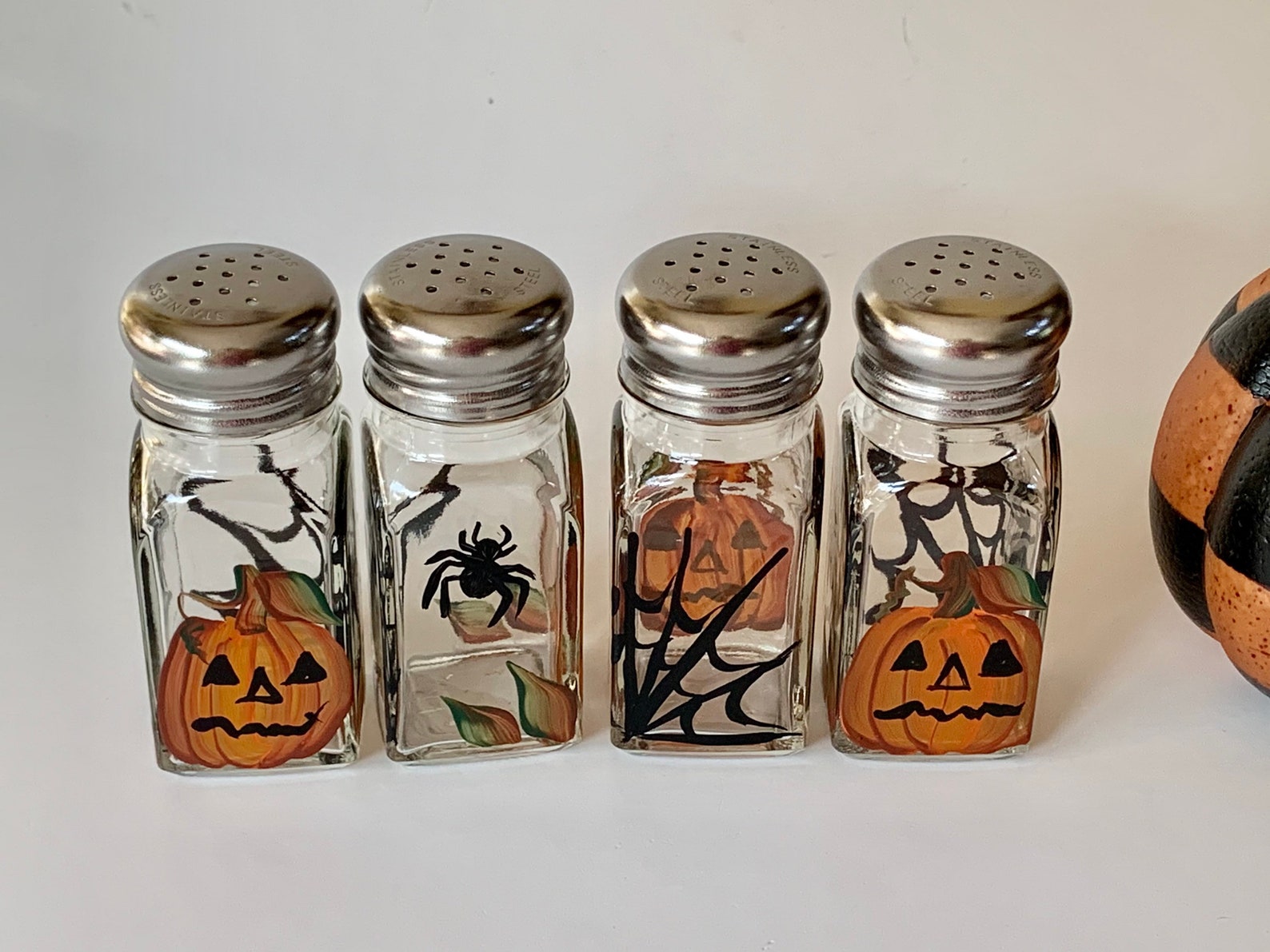 Halloween Salt and Pepper Shakers Spiders Pumpkins Halloween Etsy