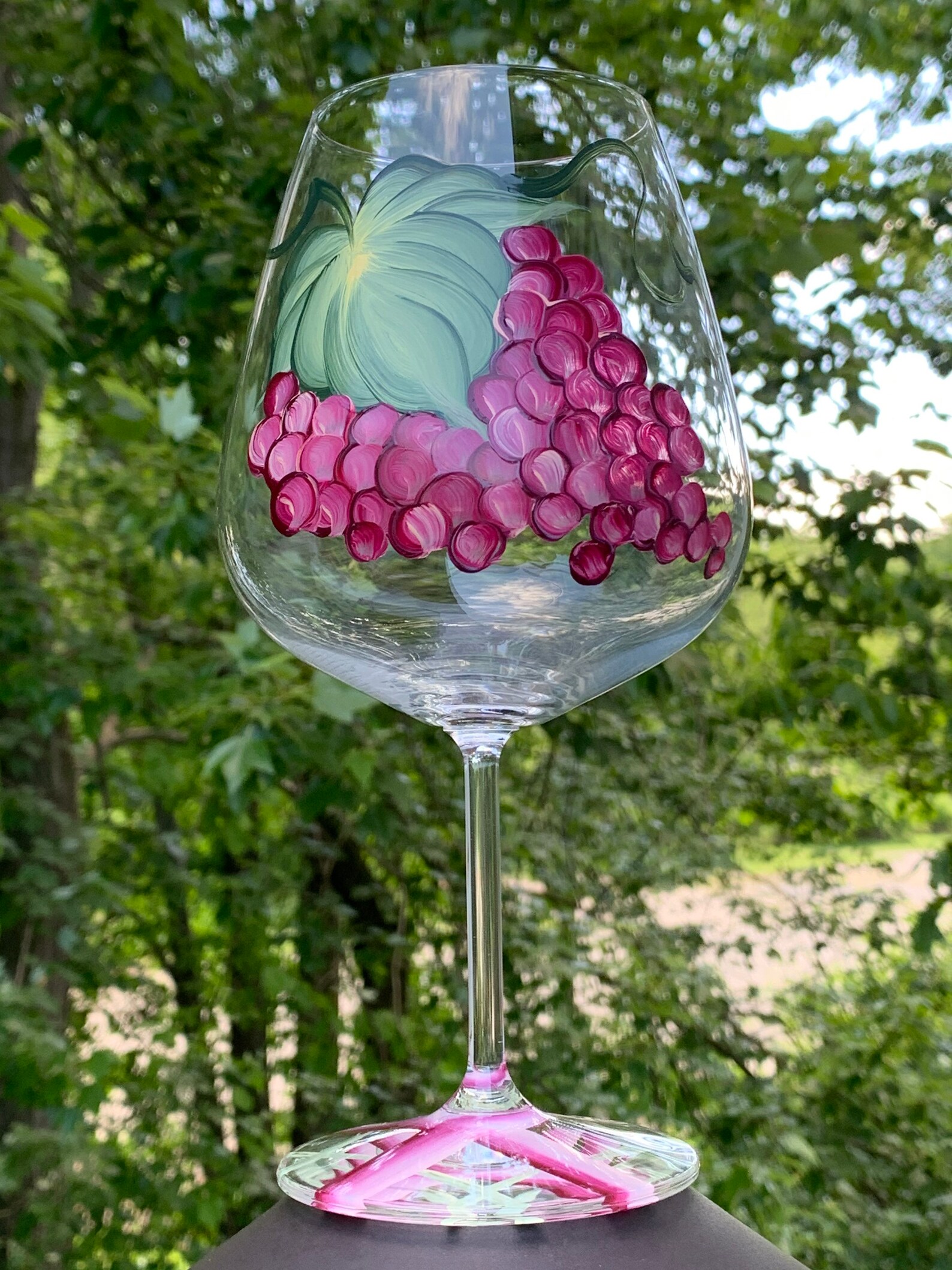 Oversized Wine Glass With Hand Painted Grapes Fathers Day Etsy