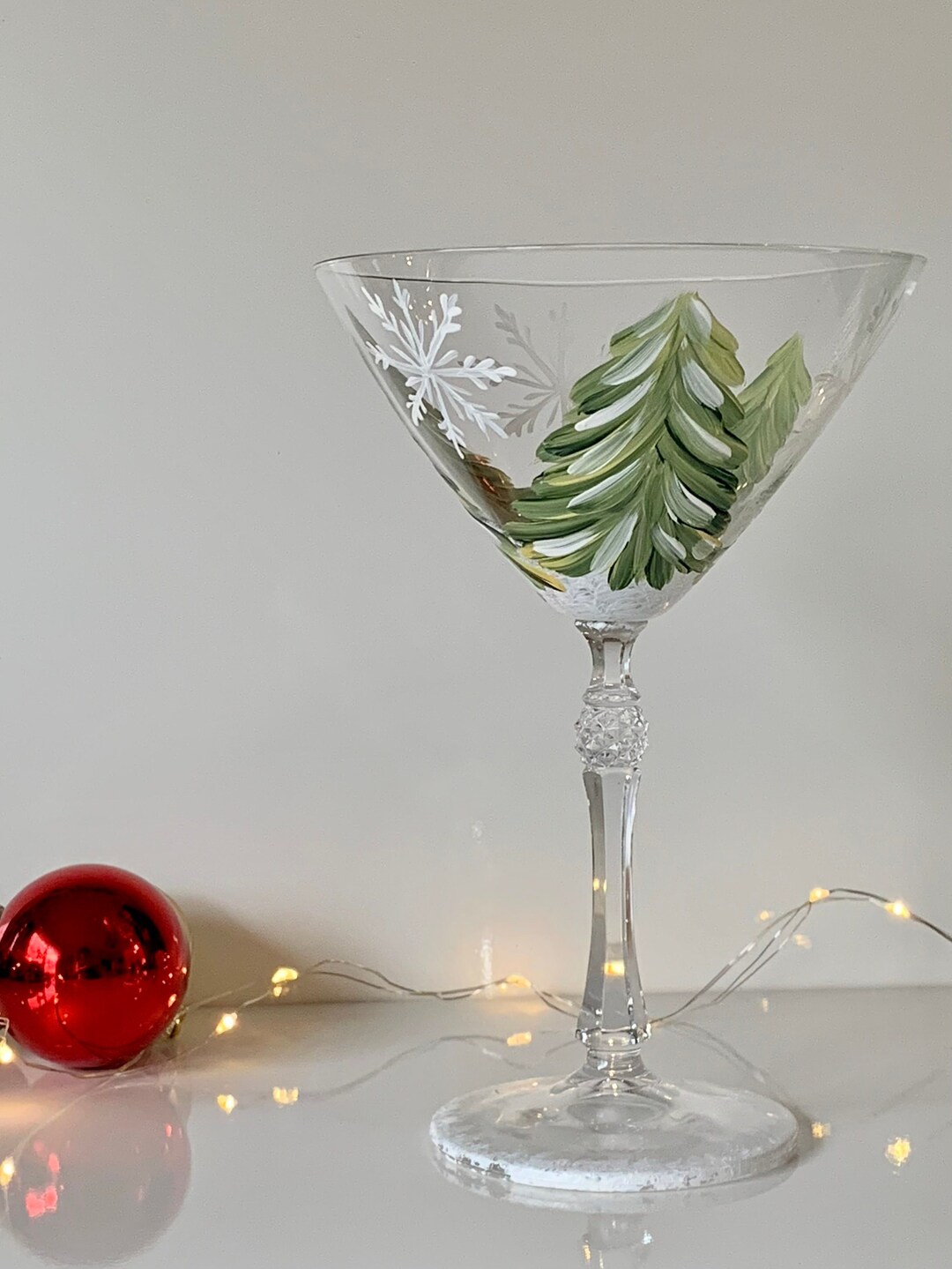Painted Winter Martini Glass Single Christmas Cocktail Glass Winter painted-winter-martini-glass-single-christmas-cocktail-glass-winter