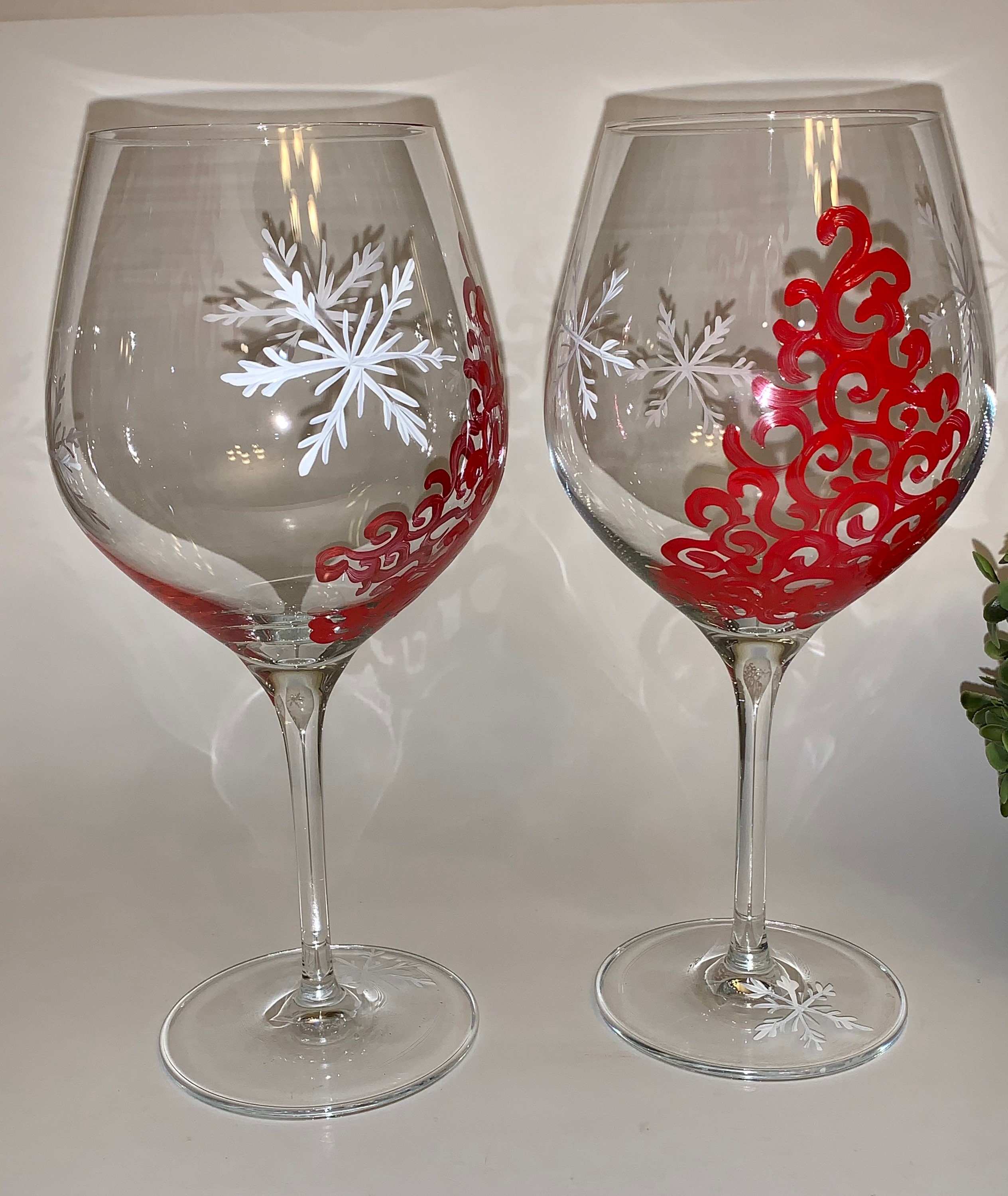 Winter Snowflakes Wine Glass Markers, Acrylic Wine Glass Markers