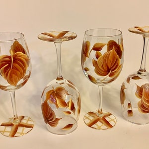 Painted Wine Glasses With Fall Leaves, Wine Goblet, Fall Decor, Gift ...