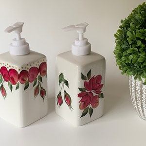 Hand painted soap dispenser, soap pump bottle, dish soap dispenser, liquid soap, hand soap dispenser, lotion dispenser, soap dish