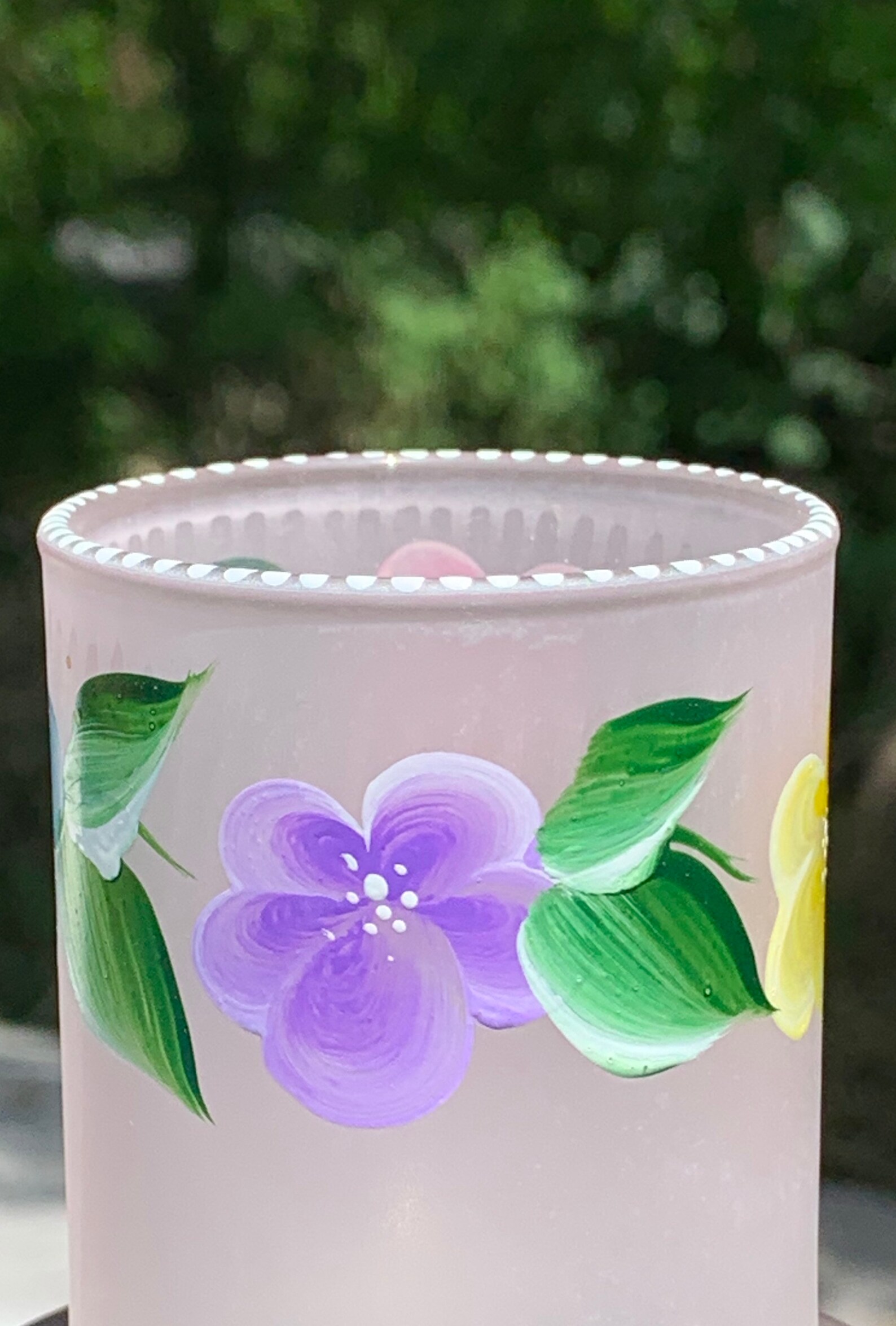 Hand Painted Candle Holders on a Frosted Glass With Various Etsy