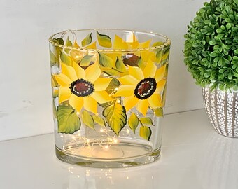 Vintage Brass Sunflower Candle Holder 