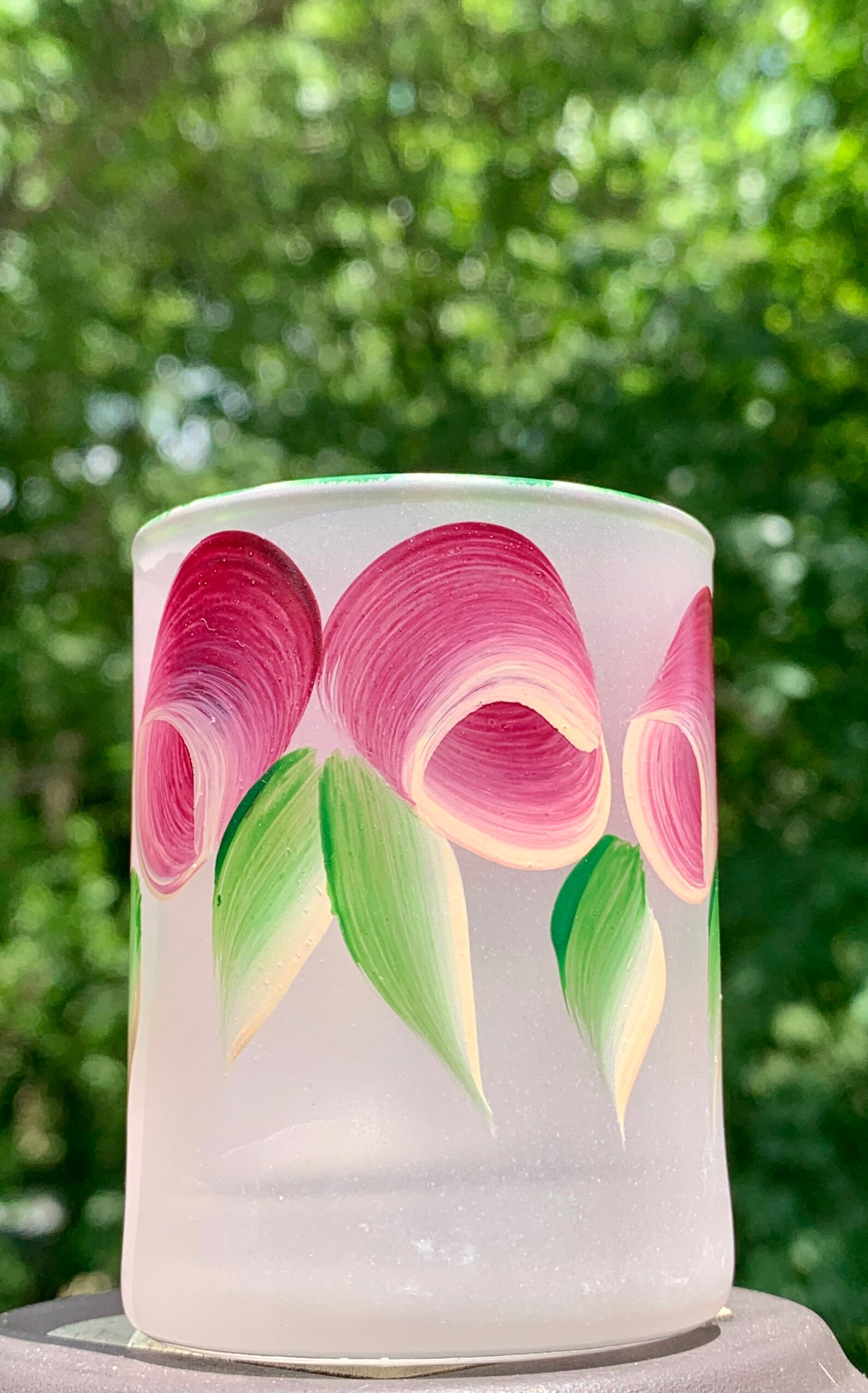 Hand Painted Candle Holders on a Frosted Glass With Various Etsy