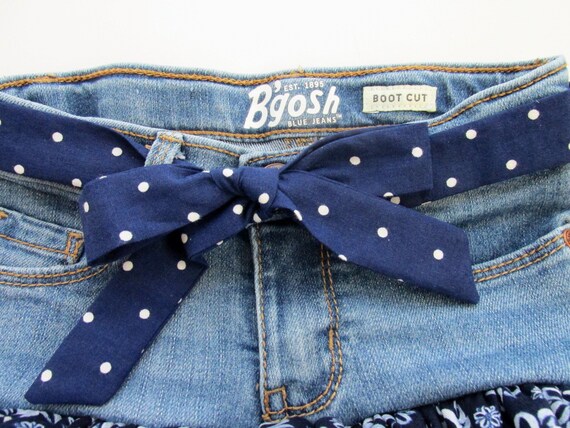 3t Girls Denim Jean Skirt With Navy Blue Ruffle Tulle Tutu Etsy