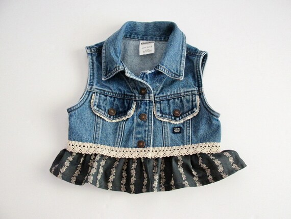 little girl jean vest