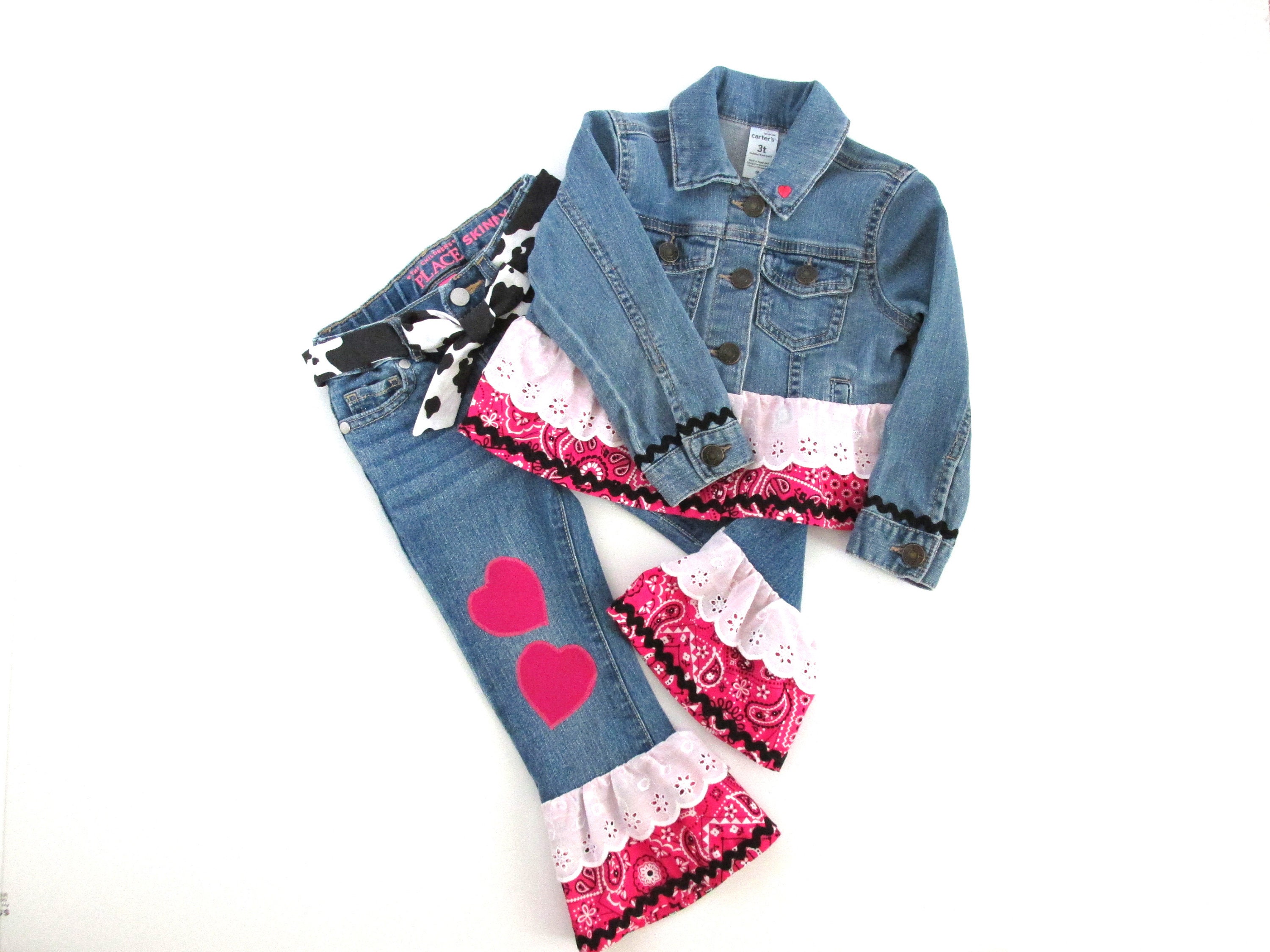 Perfect Paisley in Rose peek a Boo Jean Patches Super Strong Iron On Denim  by Holeypatches 