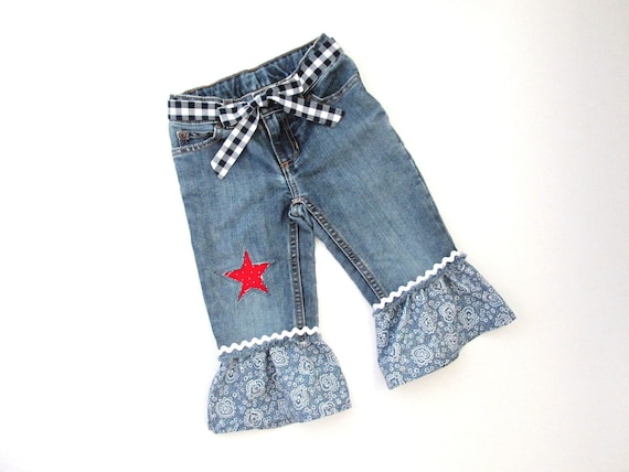 BOHO jeans Toddler Hippie Frayed Bell Bottom Jeans