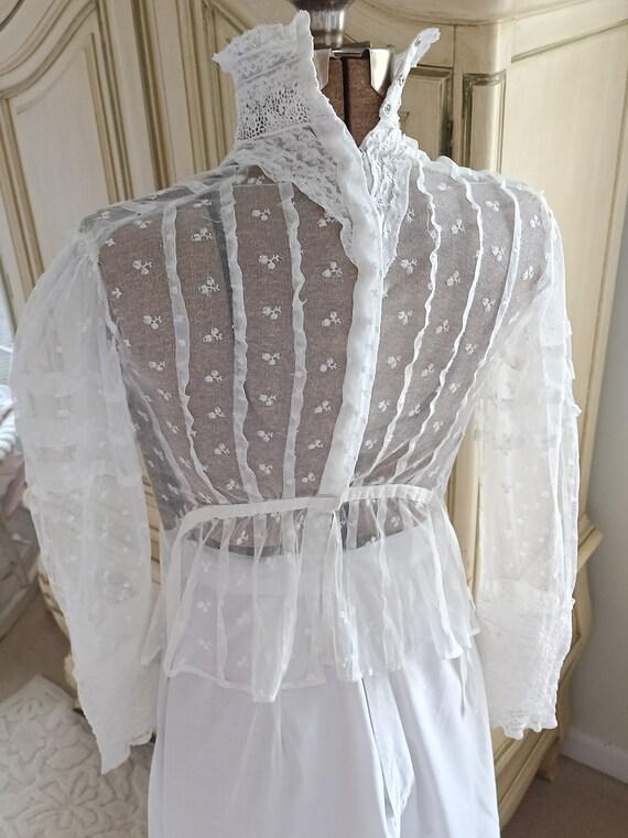 STUNNING ANTIQUE EDWARDIAN lace lawn blouse! - image 7