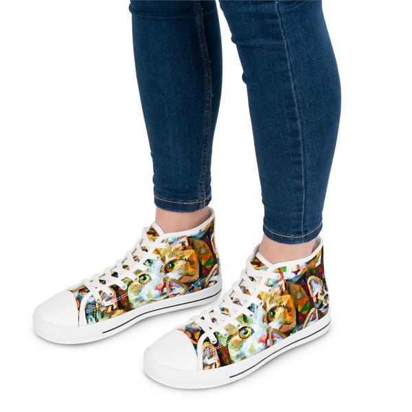 Cats Impressionist Women's High Top Sneakers