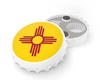 New Mexico Flag Bottle Opener | Bottle Opener zia fridge magnet opener beer opener gift metal opener