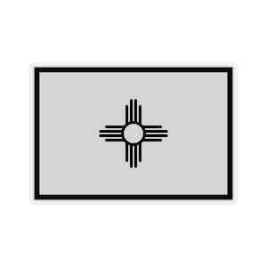 Black and Gray Zia Flag Sticker, New Mexico Zia Sticker, Zia Sticker, New Mexico Sticker