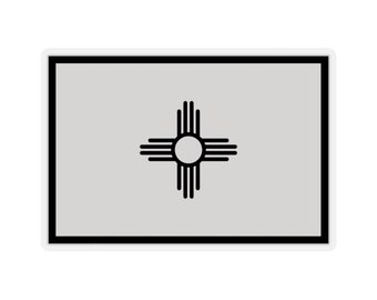 Black and Gray Zia Flag Sticker, New Mexico Zia Sticker, Zia Sticker, New Mexico Sticker