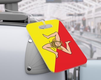 Sicilian Flag Luggage Tags | Sicilian Luggage Tags | Sicilian Flag | Sicily Luggage | Sicily Flag Luggage Tags