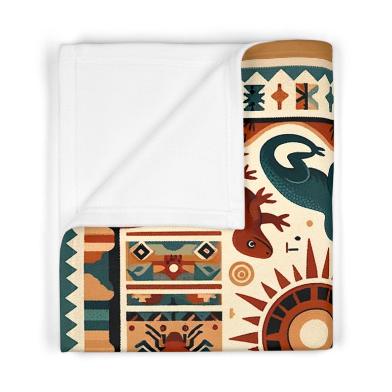 Southwest Design Soft Fleece Baby Blanket New Mexico Baby Blanket New