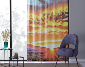 Transparant gordijn zonsondergang/zonsopgang | Decor New Mexico | Zuidwest-decor | Gordijnen bij zonsondergang of zonsopgang