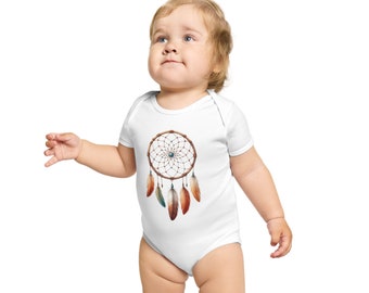 Little Dreamcatcher Short Sleeve Baby Bodysuit | New Mexico Baby | Santa Fe Baby