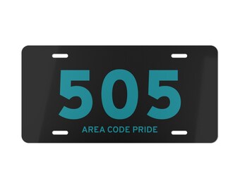 Copy of 505 Area Code Pride Vanity Plate | Aluminum License Plate Decor