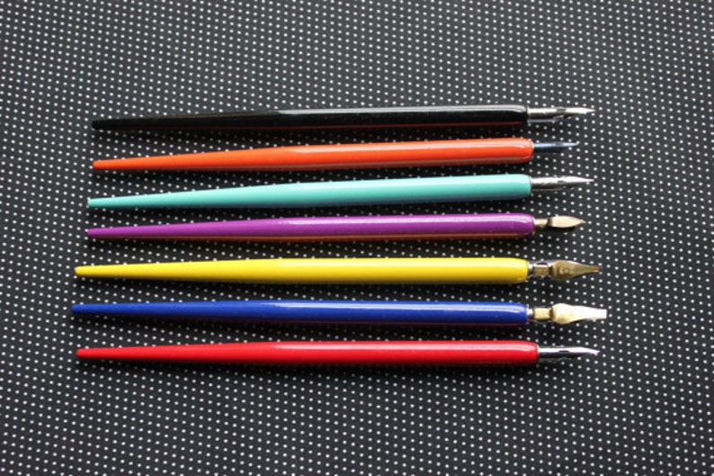 Calligraphy straight nib pen holder. Wood finish. Elegant dip Etsy